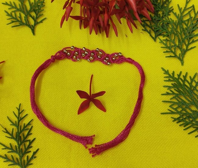 Exclusive Hand Crafted Zigzag Bead Design Rakhi Made By Tribals Of Assam