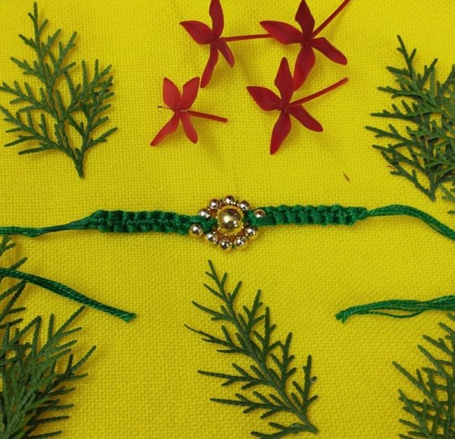 Exclusive Hand Crafted Wheel Bead Design Rakhi Made By Tribals Of Assam