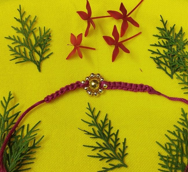Exclusive Hand Crafted Wheel Bead Design Rakhi Made By Tribals Of Assam