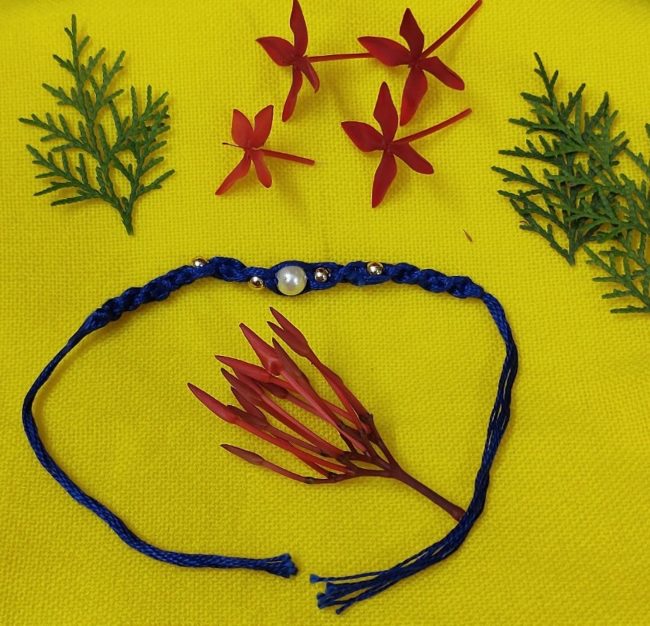 Exclusive Hand Crafted Simple Bead Design Rakhi Made By Tribals Of Assam