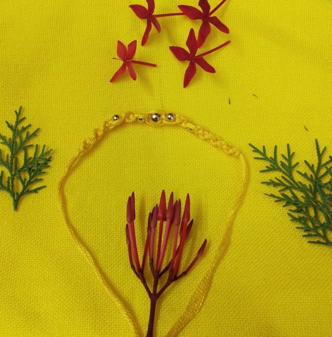 Exclusive Hand Crafted Simple Bead Design Rakhi Made By Tribals Of Assam