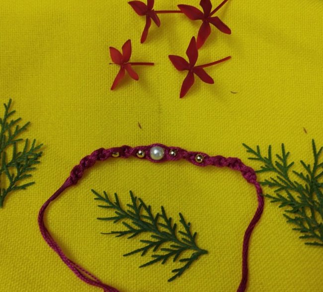 Exclusive Hand Crafted Simple Bead Design Rakhi Made By Tribals Of Assam
