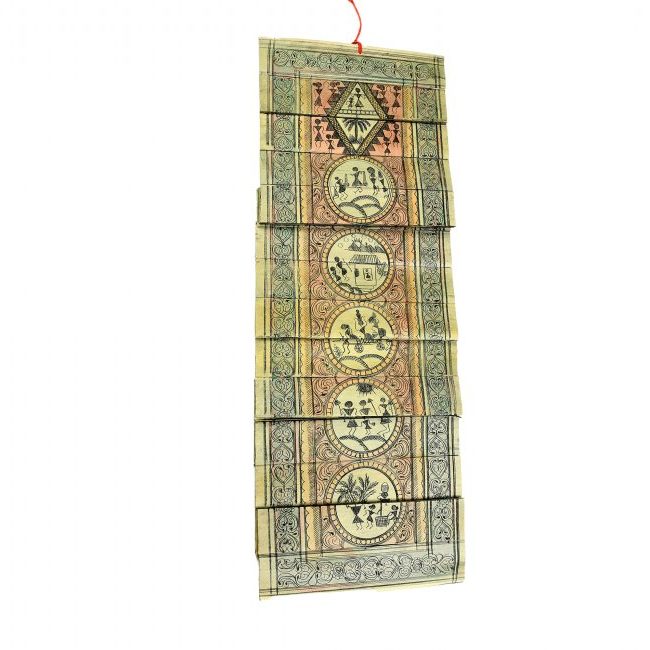 Handcrafted Multicolor Palm Leaf Engraved Pattachitra Painting
