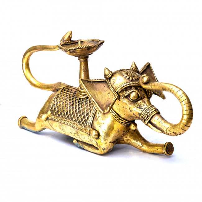 Handcrafted Metal Elephant Candle Stand