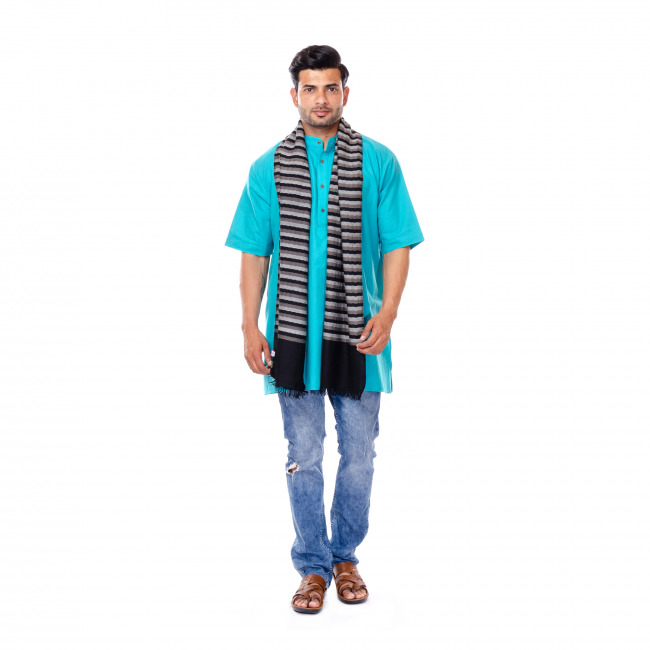 Handwoven Sheep Wool Multi color Muffler for Men