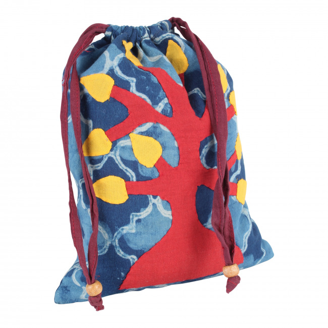 Multicolor Tree Patchwork String Potli