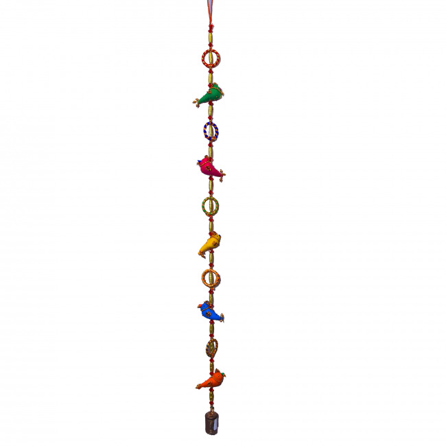 Handcrafted Five Parrot Line Hanging with Pipe and Bangle (PVTG)