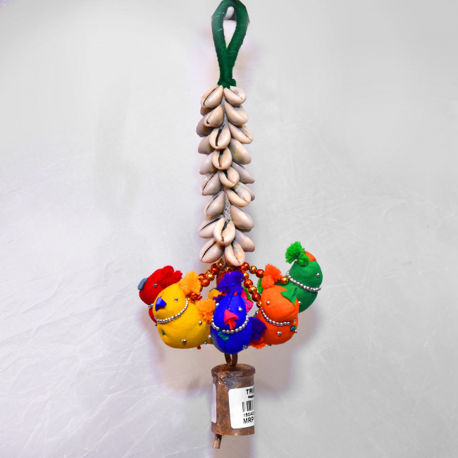 Handcrafted Hanging Kodi with Five Parrot