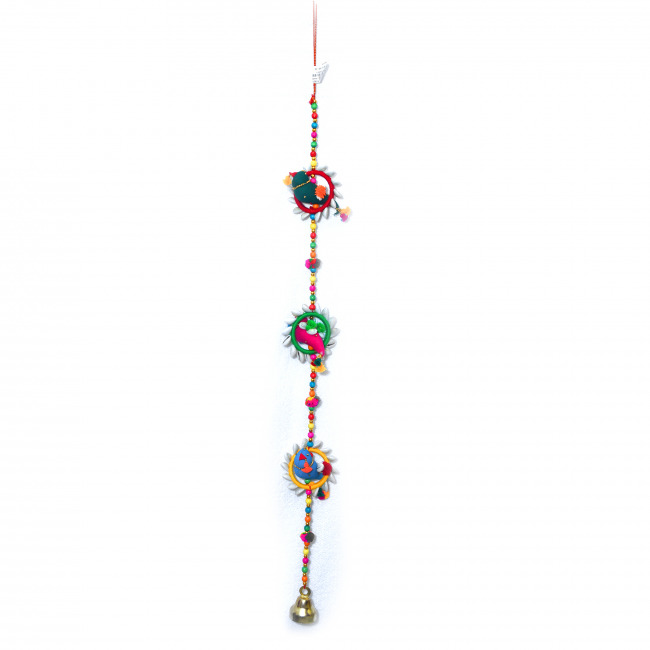 Handcrafted Kodi Hanging with Three Bangles and Wooden Moti Line