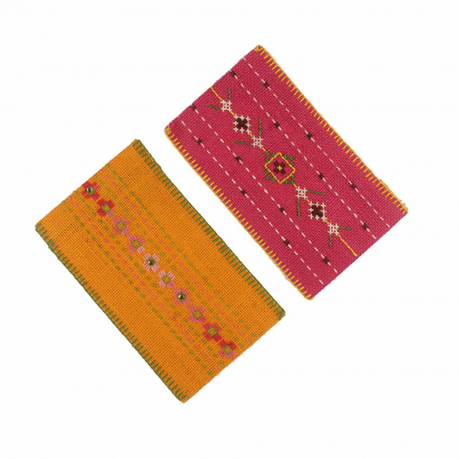 Tribes India Yellow Pink Jute Envelope Pack of 2