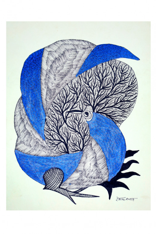 Tribes India Handmade Gond Paper Painting