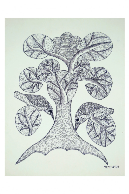 Tribes India Handmade Gond Paper Painting