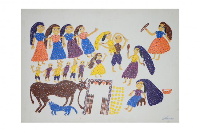 Tribes India Handmade Gond Paper Painting