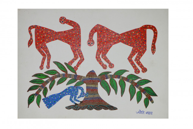 Tribes India Handmade Gond Paper Painting