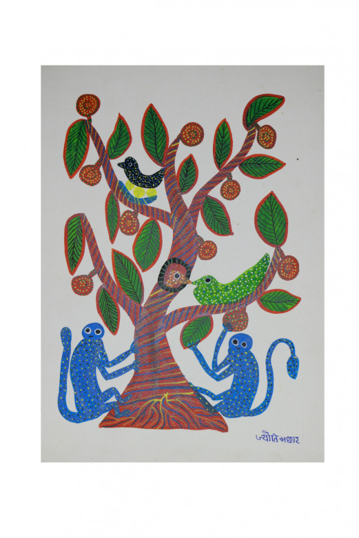 Tribes India Handmade Gond Paper Painting