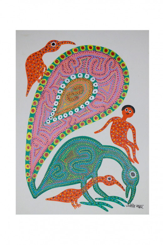 Tribes India Handmade Gond Paper Painting