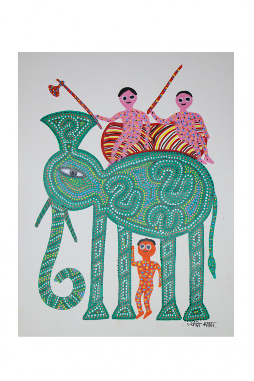 Tribes India Handmade Gond Paper Painting