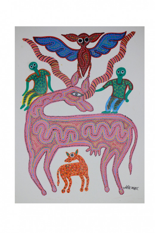 Tribes India Handmade Gond Paper Painting
