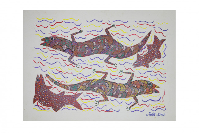 Tribes India Handmade Gond Canvas Painting