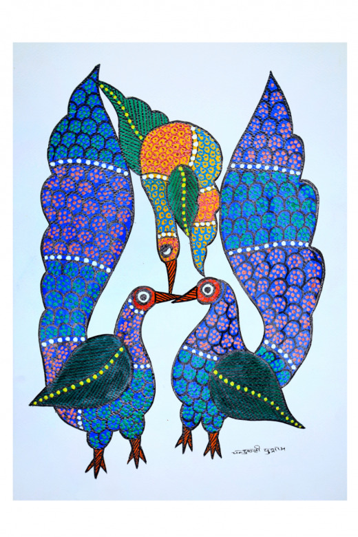 Tribes India Handmade Gond Paper Painting