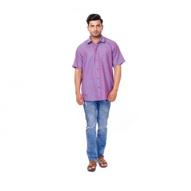 Handwoven Cotton Purple Kurta