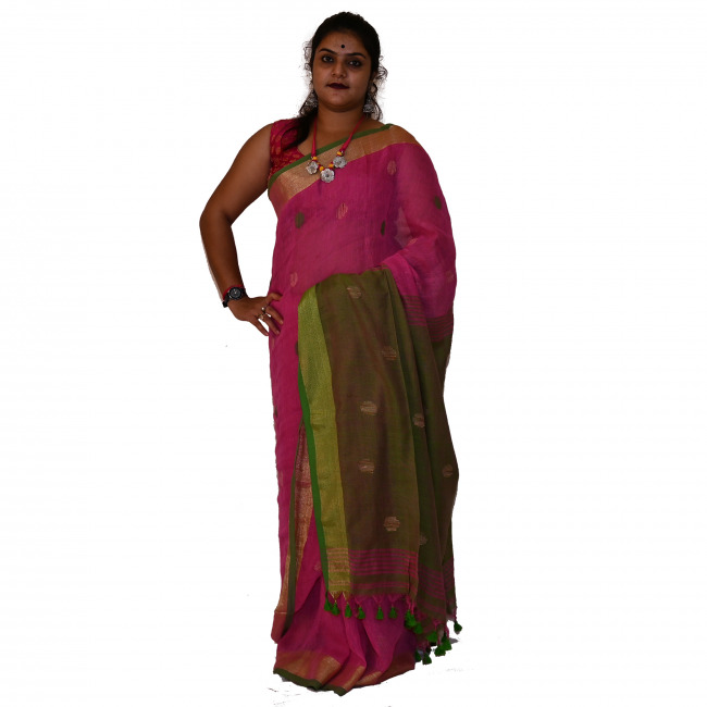 Handwoven Linen Saree