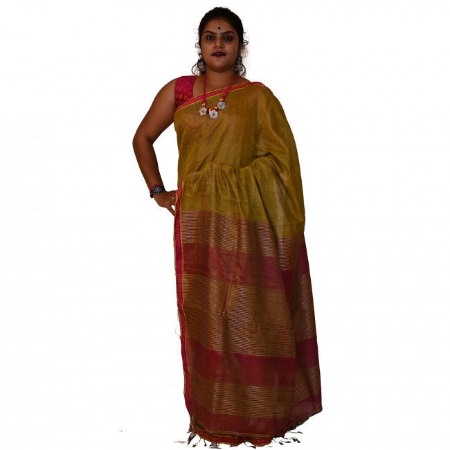 Handwoven Linen Saree
