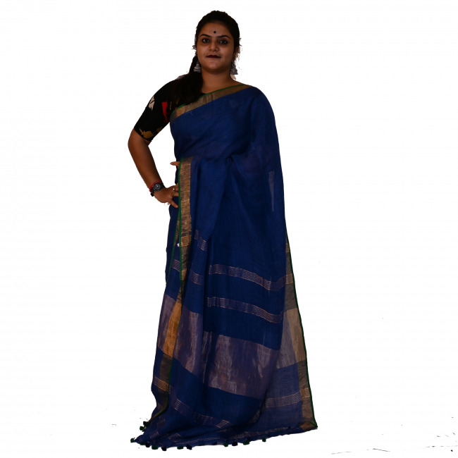Handwoven Linen Saree