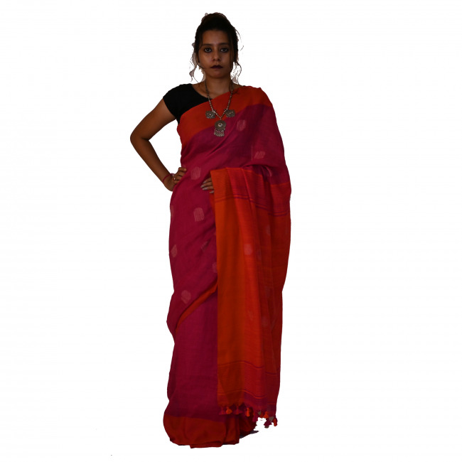 Handwoven Linen Saree