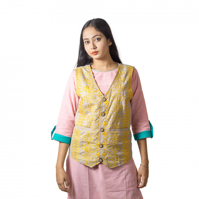 Handwoven Cotton Waist Coat (Medium Size)