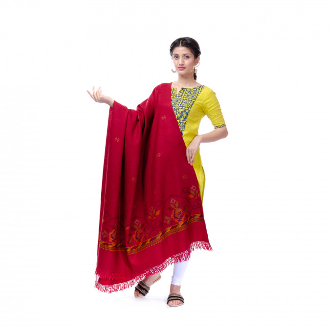 Handwoven (Sheep Woolen) Red Stole