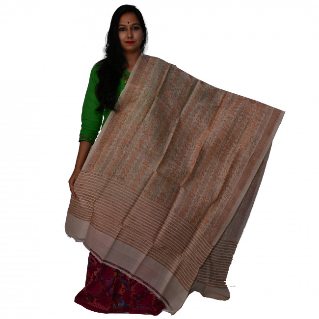 Handwoven Kantha work Dupatta