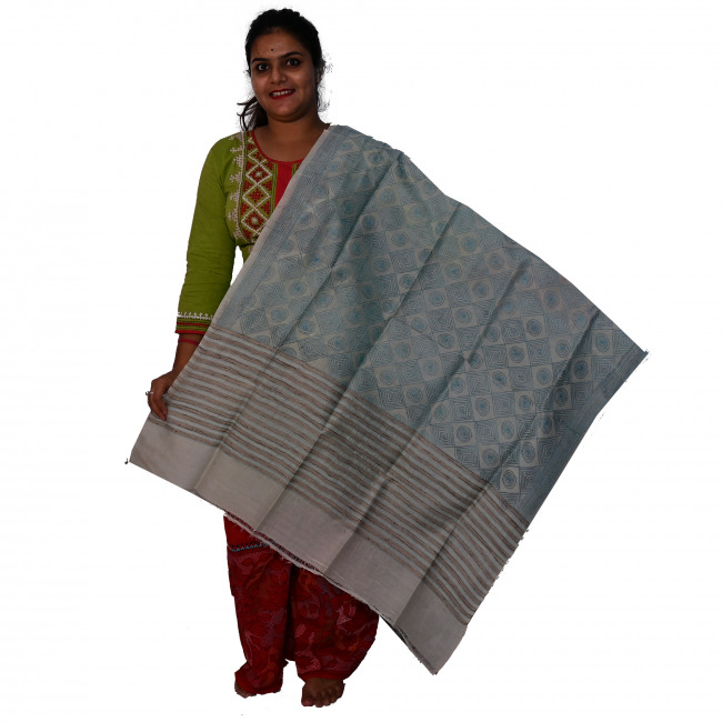 Handwoven Kantha work Dupatta