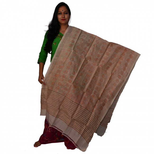 Handwoven Kantha work Dupatta