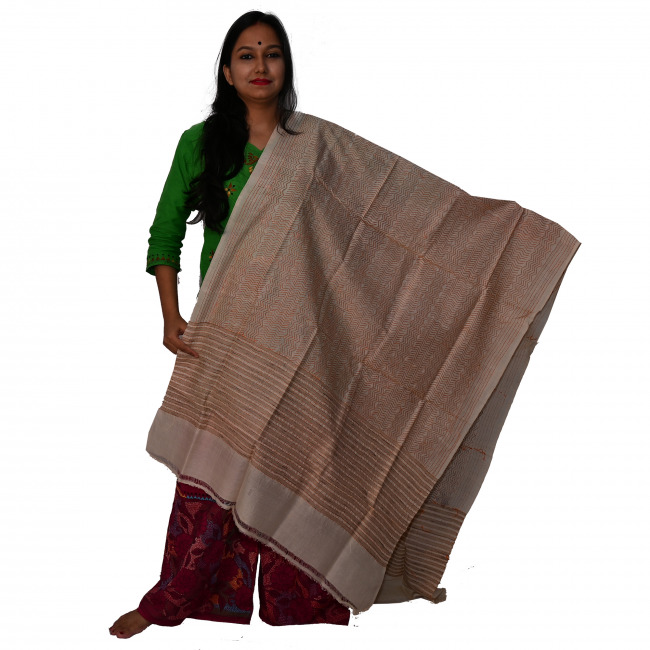Handwoven Kantha work Dupatta