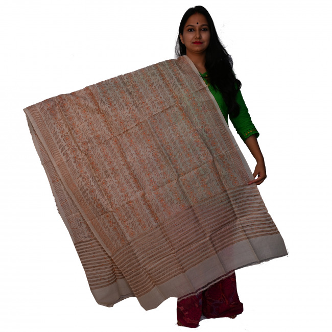 Handwoven Kantha work Dupatta
