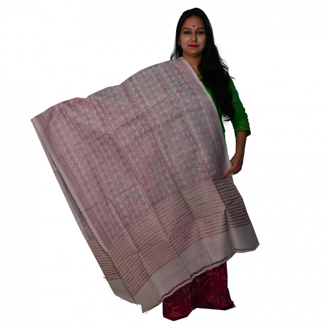 Handwoven Kantha work Dupatta