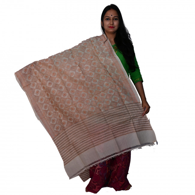 Handwoven Kantha work Dupatta
