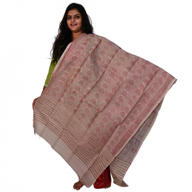 Handwoven Kantha work Dupatta