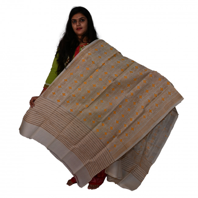 Handwoven Kantha work Dupatta