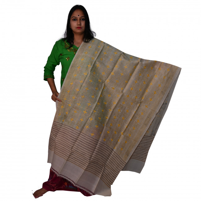 Handwoven Kantha work Dupatta
