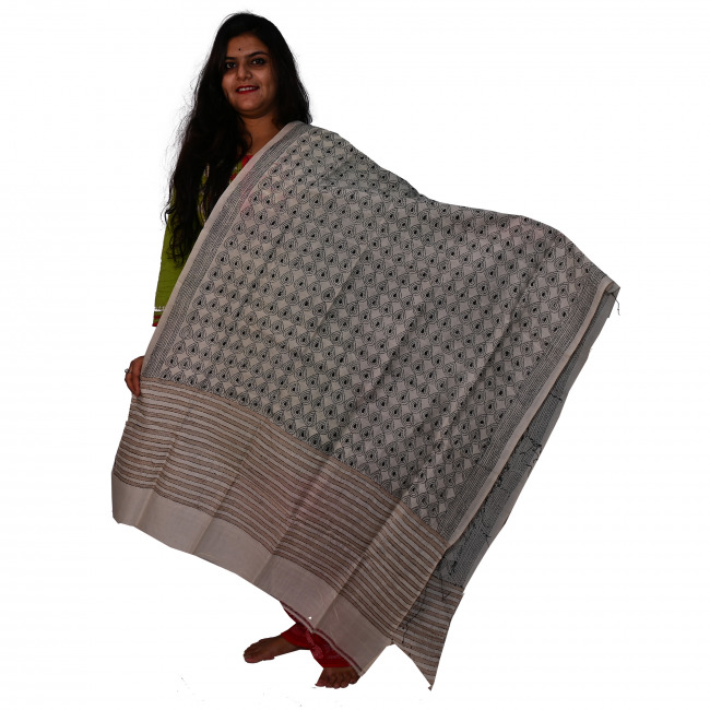 Handwoven Kantha work Dupatta