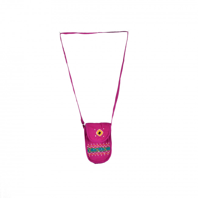 Handcrafted Banjara Pink Mobile Covers Bag (10Ã—16 cm)