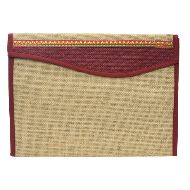 Tribes India Maroon Jute File Folder