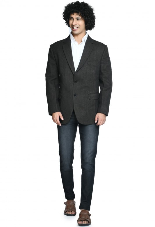 Tribes India Full Sleeve Coat For Men - Black - 40
