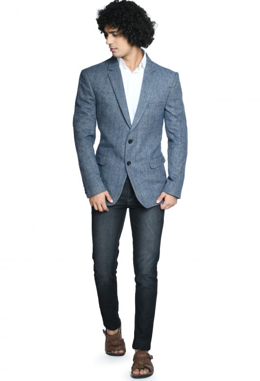Tribes India Full Sleeve Coat For Men - Grey - 38