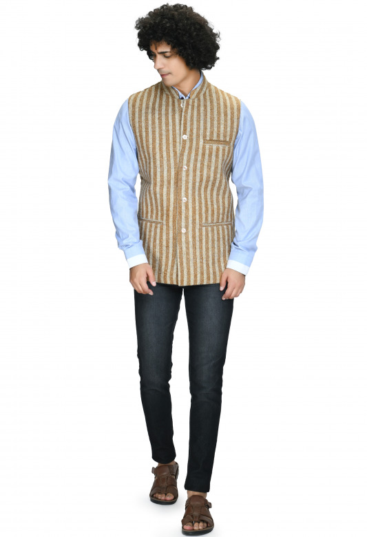 Woolen Jacket For Men- Brown