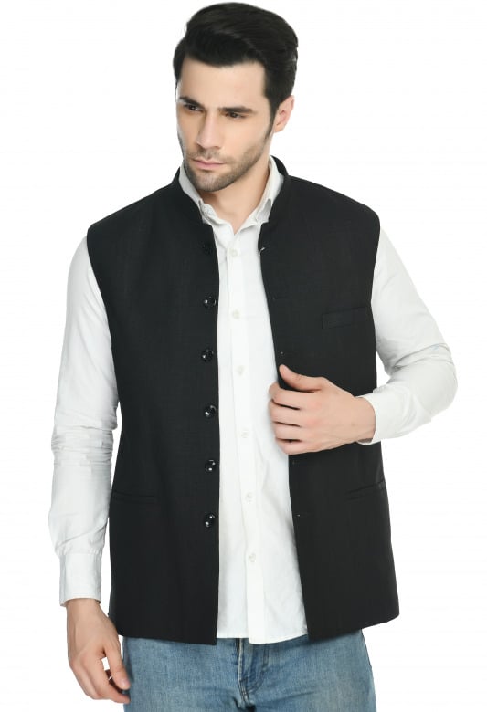 Tribes India Jacket For Men-Black - 42