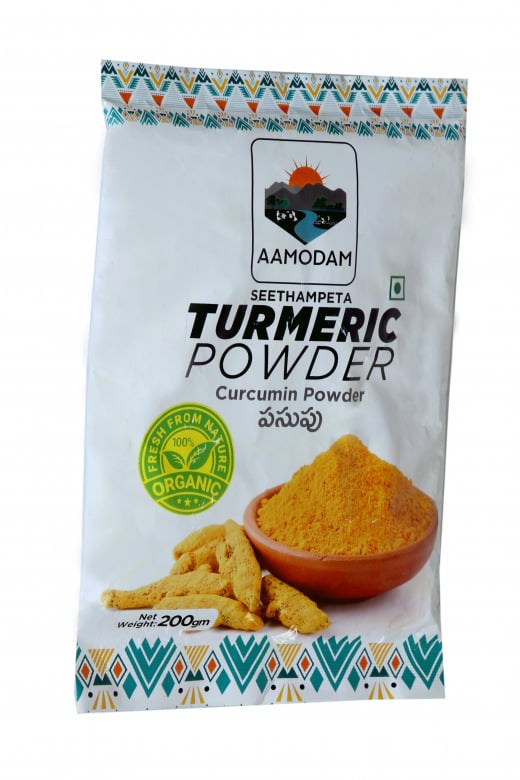 Tribes India Aamodham Seethampeta Organic Turmeric Powder with No Added Flavours and Colours (Haldi) 200g