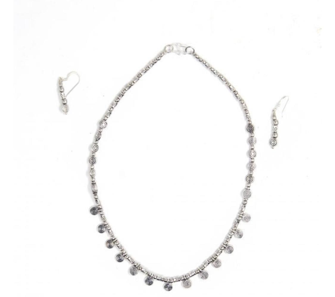 Handwoven Multi Color Necklace with Earrings